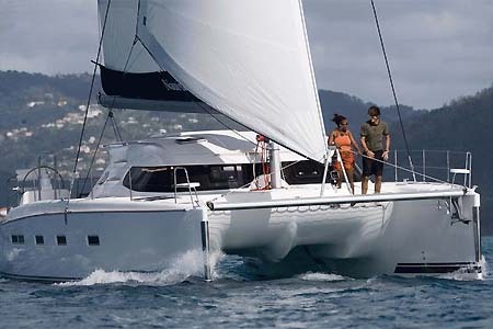 Catamaran Charter Greece Nautitech 44 Bow Running