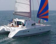 Yacht Charter Greece Catamaran Sailing Lagoon 380 S2 Running Aft