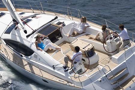 Yacht Charter Greece Sailing Jeanneau Sun Odyssey 45ds Aft