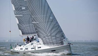 Croatia Yacht Charter Bavaria 40 Sailing Bow Stbd Side