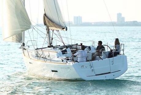 Sailboat Charter Greece Jeanneau Sun Odyssey 379 Sailing Aft