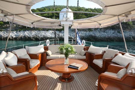 Yacht Charter Greece Gitana Aft Deck