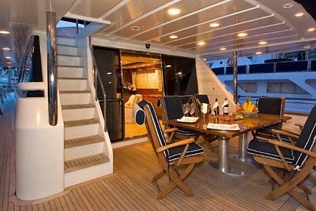 Yacht Charter Greece Obsession Aft Table