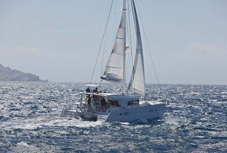 Catamaran Charter Greece Lagoon 400 Sailing Aft