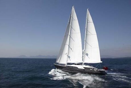 Luxury Sailing Yacht Perini Navi 56m Under Sails Aft