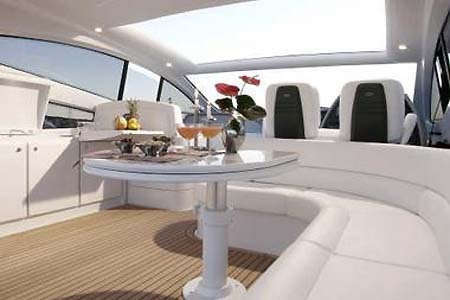 Yacht Charter Greece Pershing 56 Deck Table