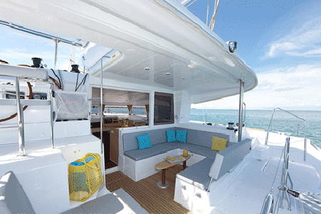 Catamaran Charter Croatia Lagoon 400 Sailing Aft Deck