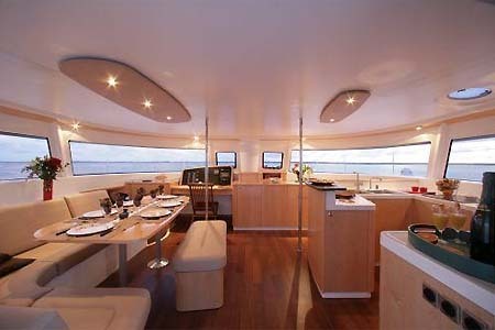 Catamaran Charter Greece Salina 48 Salon