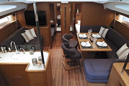 Yacht Charter Greece Jeanneau 57 Salon1