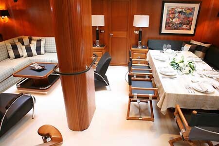Yacht Charter Greece Gitana Salon Dining