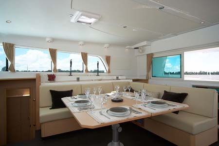 Lagoon 500 Catamaran Charter Croatia Salon Table