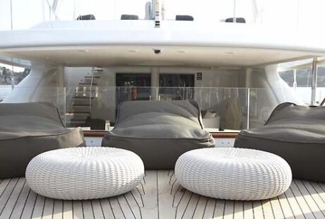 Luxury Sailing Yacht Perini Navi 56m Aft Deck Lounge