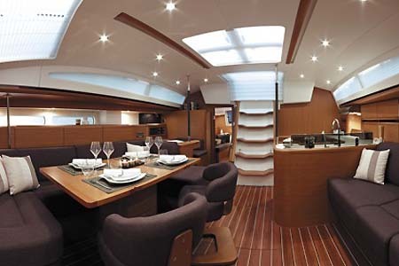 Yacht Charter Greece Jeanneau 57 Salon2