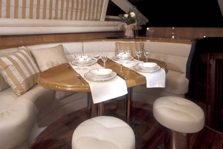 Yacht Charter Greece Dominator 68 Salon Table