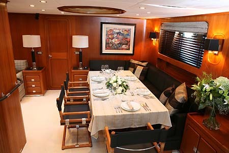 Yacht Charter Greece Gitana Dining Table