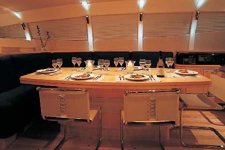 Sailing Yacht Charter Hamilton Ii Dining Table