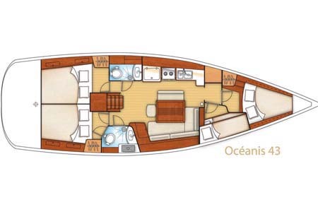 Yacht Charter Croatia Beneteau 43 Layout