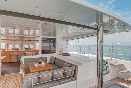 Lagoon 560 S2 Aft Deck Seating Area