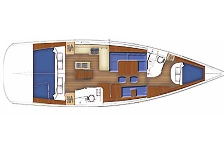 Sail Greece Yacht Charter Beneteau Oceanis 40 Layout