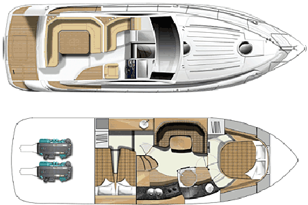 Yacht Charter Croatia Fairline Targa 38 Layout