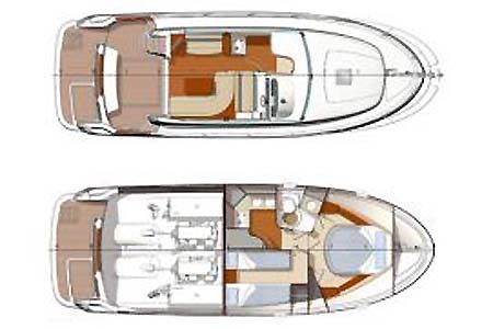 Yacht Charter Croatia Jeanneau Prestige 36 Layout