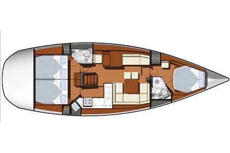 Yacht Charter Croatia Sailing Jeanneau Sun Odyssey 45ds Layout