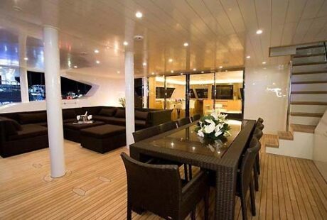 Catamaran Black Swan Aft Deck Seatting Area