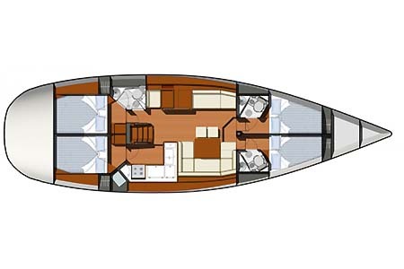 Croatia Yacht Charter Jeanneau Sun Odyssey 50 Ds Layout