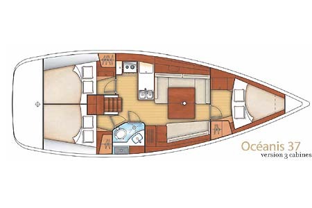 Sail Croatia Yacht Charter Beneteau Oceanis 37 Layout