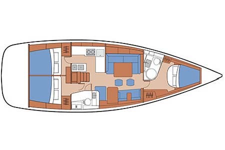 Sail Croatia Yacht Charter Beneteau Oceanis 46 Layout