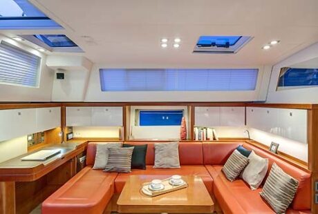 Yacht Charter Greece Beneteau Sense 55 Salon Table