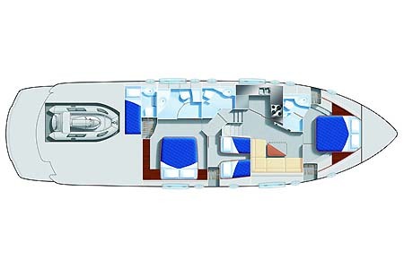 Yacht Charter Greece Pershing 56 Layout