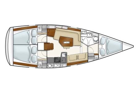 Yacht Charter Croatia Hanse 350 Layout