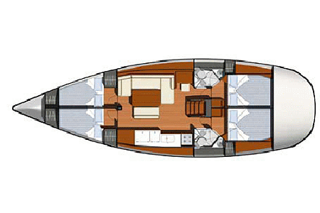 Yacht Charter Greece Sun Odyssey 44 Layout