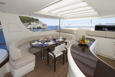Cyrus One Luxury Charter Yacht Al Fresco Table Other View