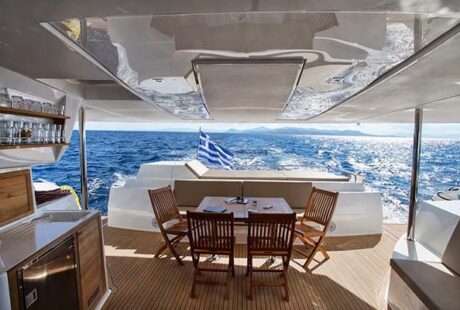 High Jinks Catamaran Sanya 57 Greece Aft Deck