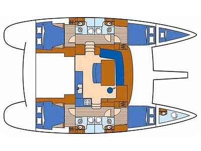 Catamaran Charter Croatia Lagoon 440 Layout