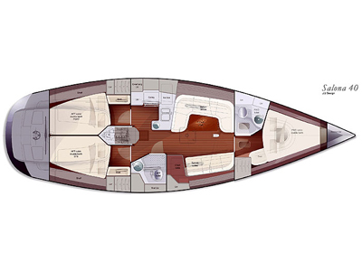 Salona 40 Croatia Yacht Charter Layout