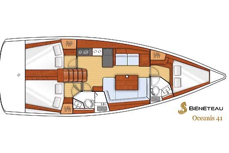 Yacht Charter Croatia Beneteau 41 Layout