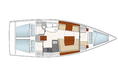 Yacht Charter Croatia Hanse 385 Layout