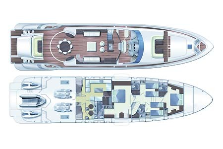 Yacht Charter Dubrovnik Montenegro Azimut 98 Layout