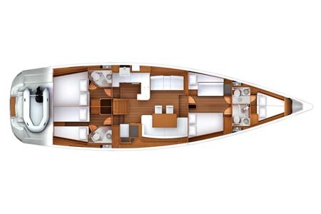 Yacht Charter Greece Jeanneau 57 Layout