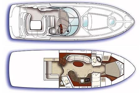 Yacht Charter Croatia Sea Ray 455 Layout