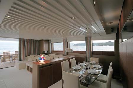 Yacht Charter Greece Aicon 85 Salon Dining
