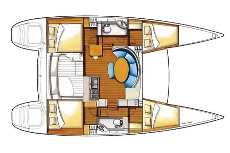Yacht Charter Greece Catamaran Sailing Lagoon 380 S2 Layout