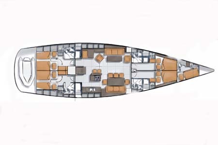 Yacht Charter Greece Hanse 630 Layout
