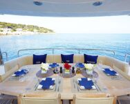 Sunseeker Live The Moment Al Fresco Table Aft Deck Other Angle