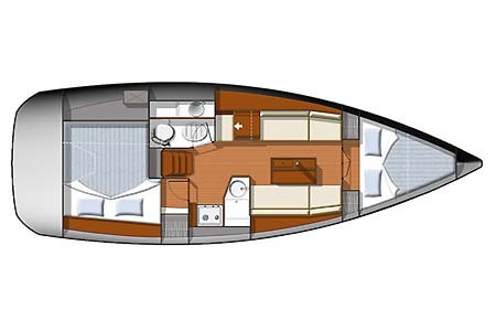 Greece Yacht Charter Sun Odyssey 33i Layout