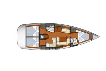 Sail Croatia Yacht Charter Sun Odyssey 42i Layout