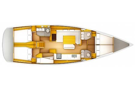 Yacht Charter Greece Sun Odyssey 509 Layout